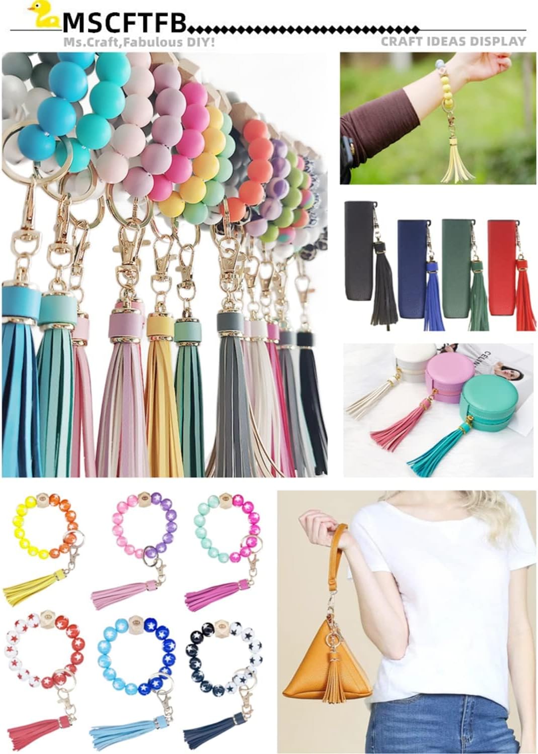 MSCFTFB 10pcs Tassel Purse Charm,Leather Keychain,Key Chain for Car Keyring Purse Accessory Bag Charm Gift for Mom(Chocolate) - Image 7