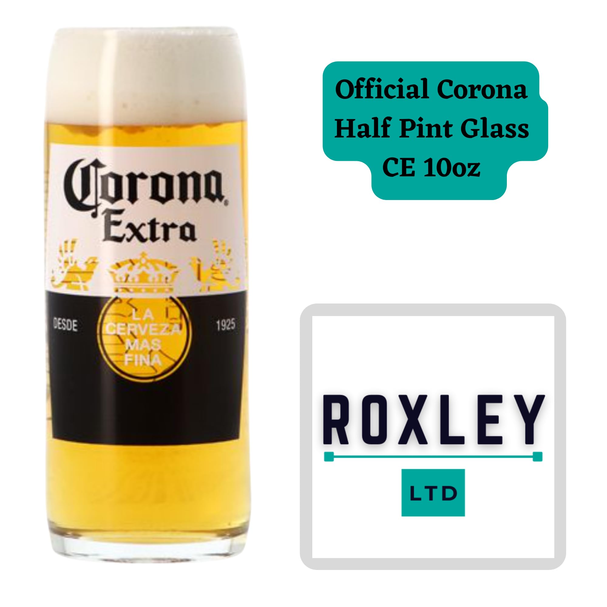 Roxley Corona - Juego de 24 vasos de media pinta (24 unidades, 28 cl)
