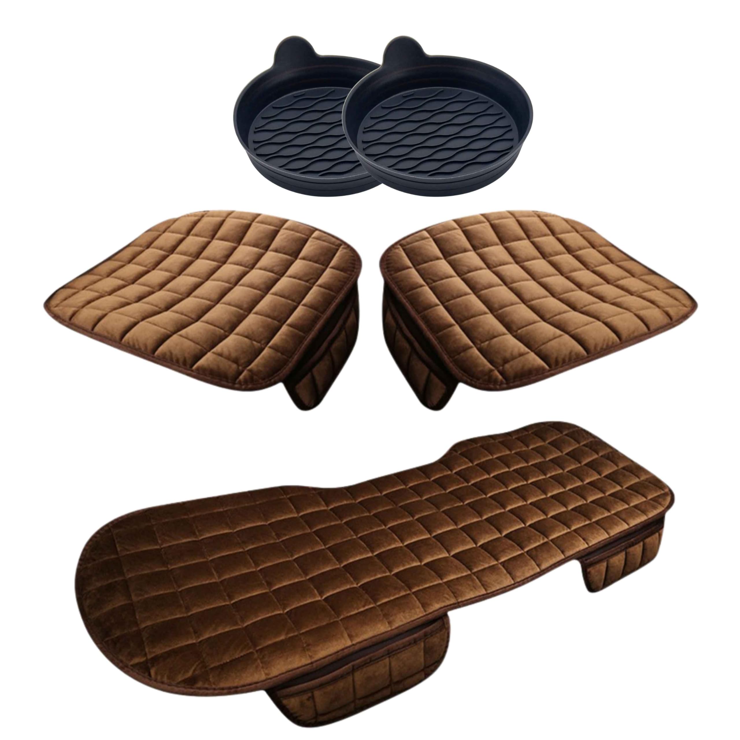 Kit Automotivo 5 peças com 3 Capas De Banco Em Suede Confort Dianteiro/Traseiro Com