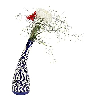 Padmashri Ceramic Flower Vase Porcelain Vase Flower Vase Hand Painted Decorative Vase with Small Tilted Mouth for Home Decor Living Room Office and Perfect for Gifting