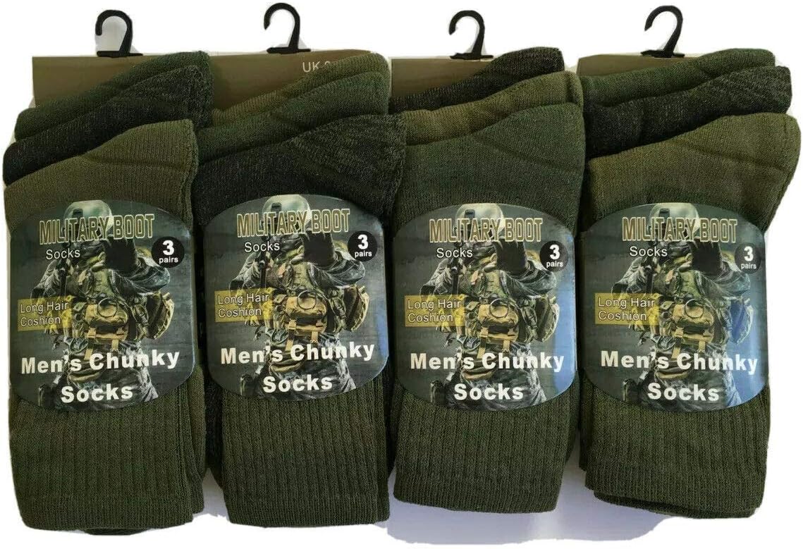 6 Pairs Mens Military Socks Army Thermal Hiking Boots Walking Combat warm 6-11