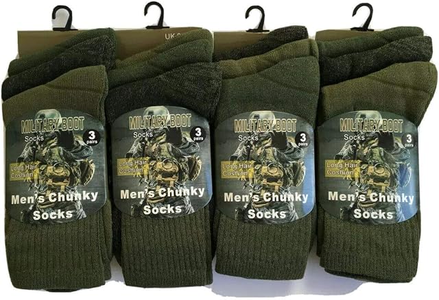 QZ FASHION 6 Pairs Mens Military Socks Army Thermal Hiking Boots Walking Combat warm 6-11