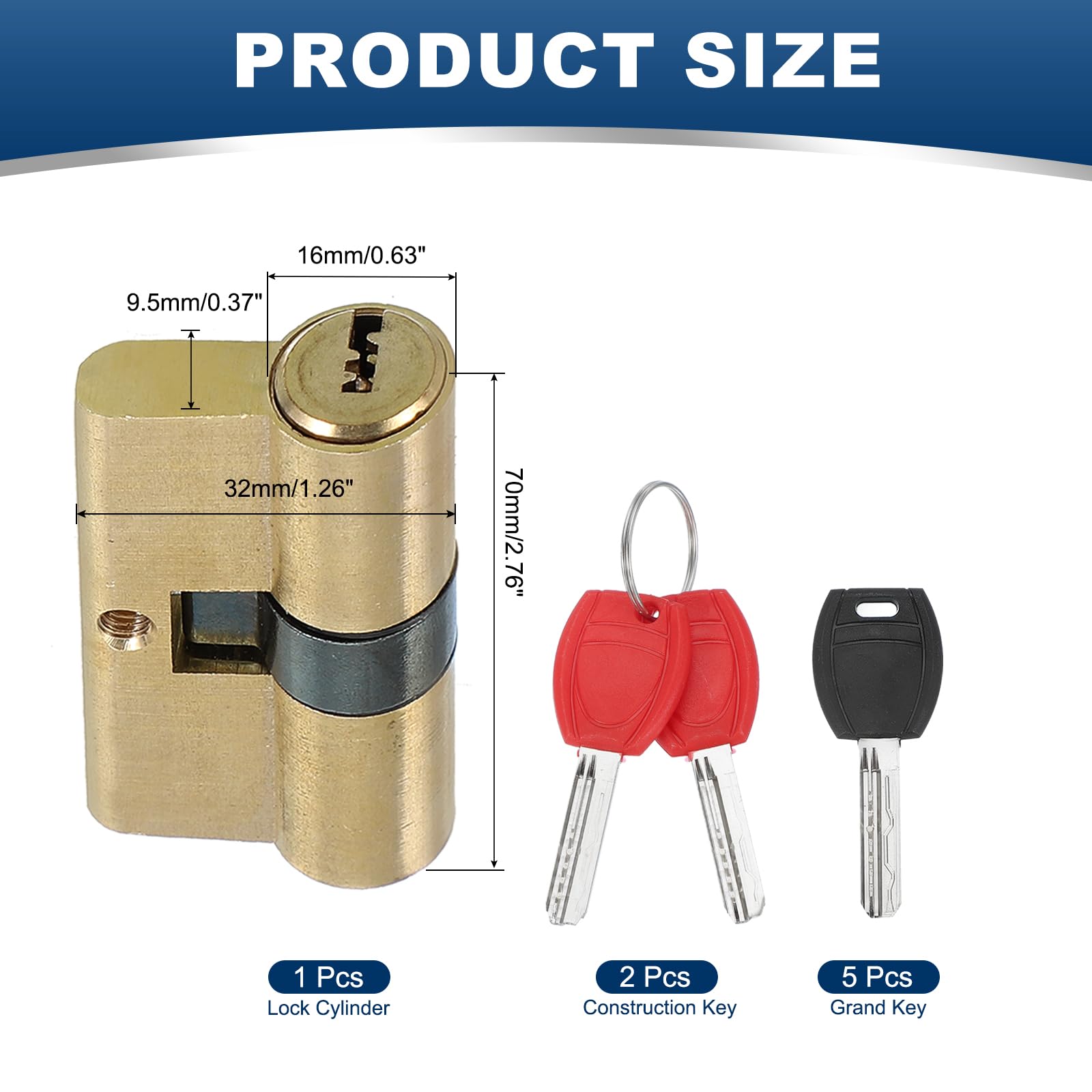 PATIKIL European Double Lock Cylinder - Image 2