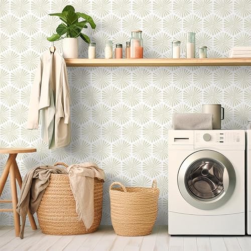 Miniatura 7 de Naphite Papel tapiz moderno para despegar y pegar, papel de contacto bohemio, autoadhesivo, extraíble, para baño, impermeable, geométrico, gabinetes