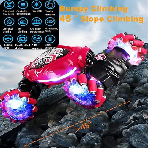 Miniatura 4 de Auto de acrobacias a control remoto con detección de gestos 2023 con luz y música sensor de gestos de control remoto vehículo todoterreno auto de