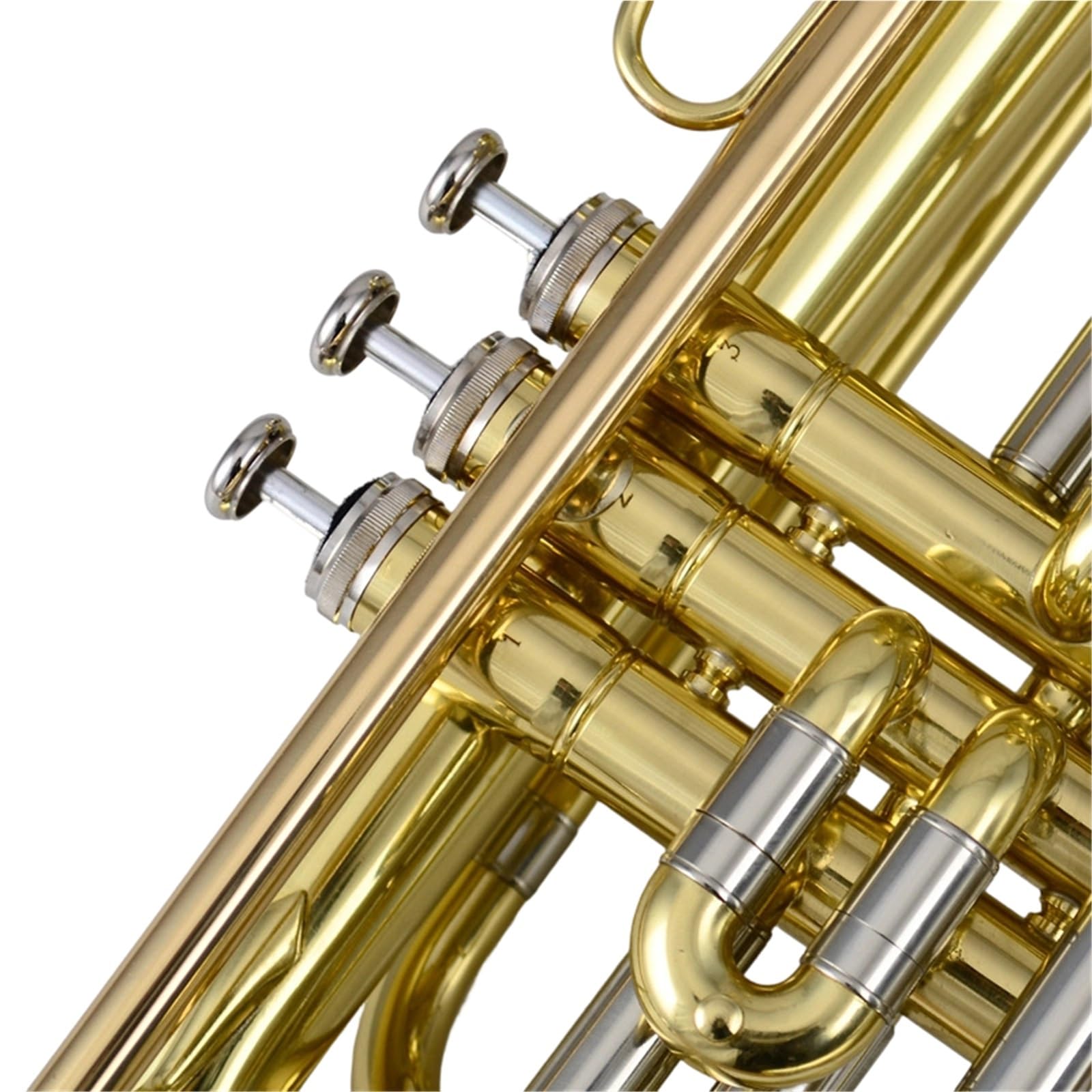 Instrumentos De Trombón Trombón De Marcha Estándar Sib Tubo De Tono De Latón Blanco Chapado En Oro Niquelado Plateado(Silver)