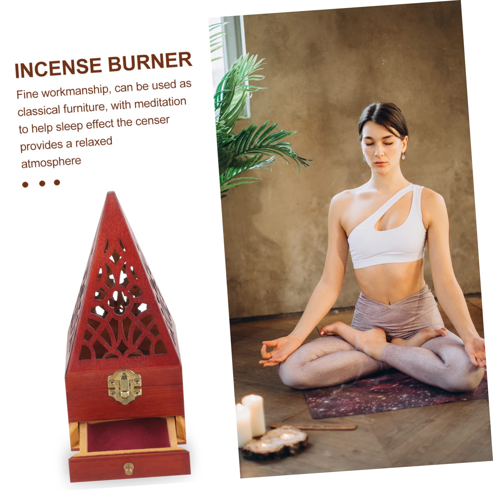 Abaodam 3stücke Holz Räuchergefäß Mit Schublade Vintage Pyramiden Design Für Aromatherapie Büro Und Zuhause Kompakt Kreativ Und Dekorativ Für Räucherstäbchen