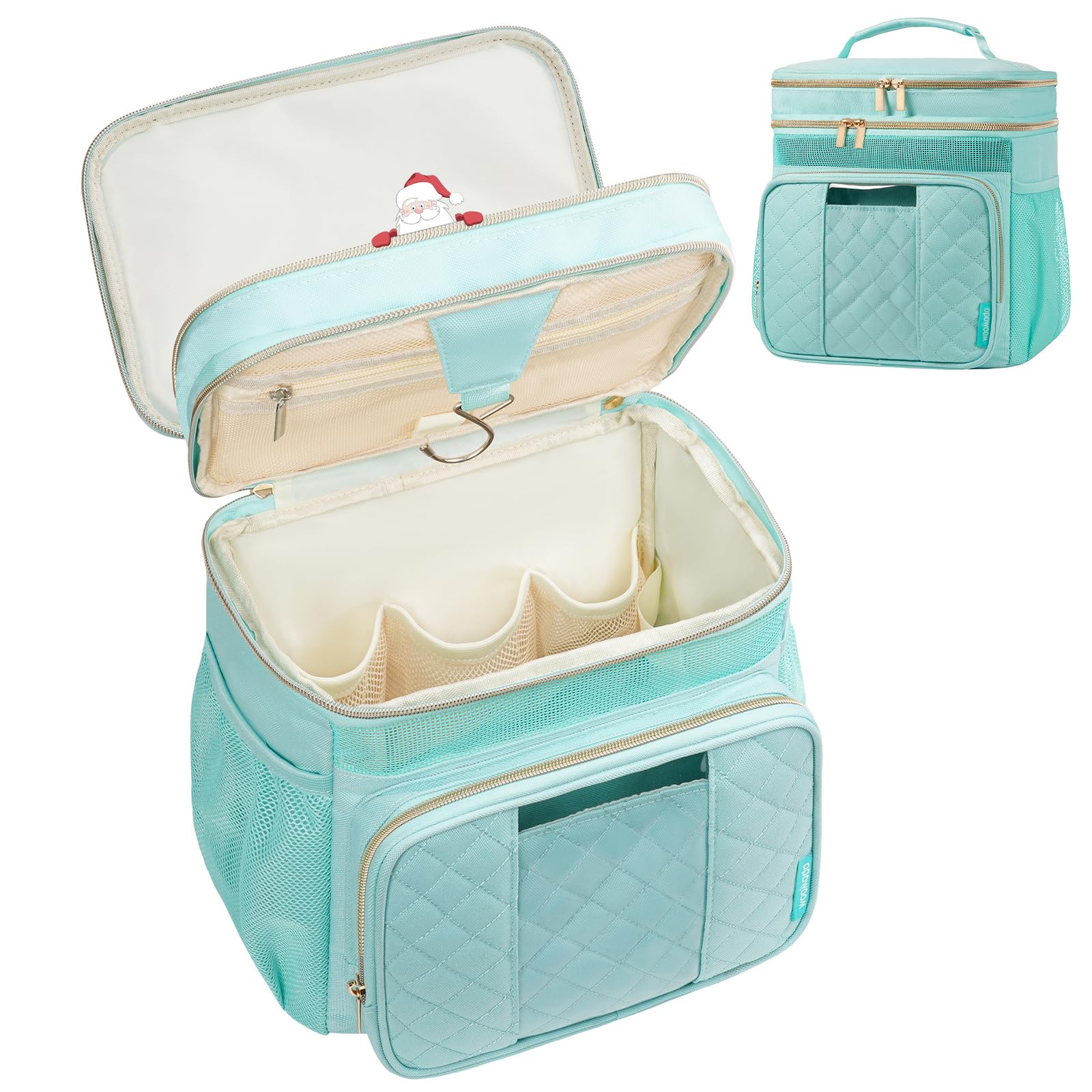 WOOMADA Toiletry Bag with Hanging Hook, Large Hanging Toiletry Bag for Women, Portable Shower Caddy for Travel, Breach, Gym, Camping(Turquoise)