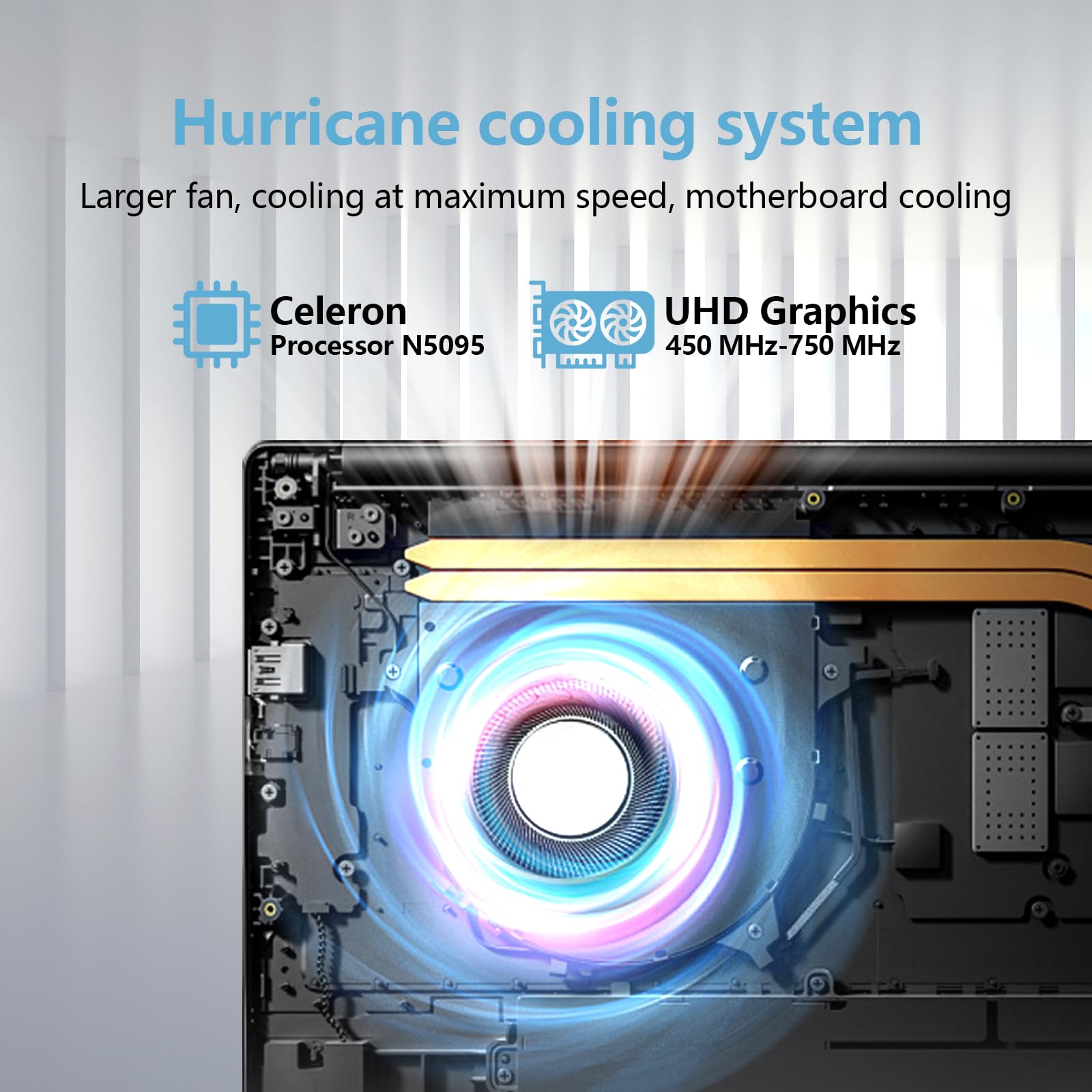 Ekonavi Portatile PC 15,6 pollici, 16 GB di RAM 512 GB SSD Celeron N5095 Notebook, Laptop 1920 * 1080 FHD Touch ID Dual-Band WiFi Win11 Pro, con tastiera retroilluminata full size