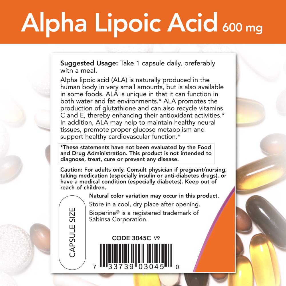 Buy Now Foods, Alpha Lipoic Acid, Extra Strength, 600 mg, 120 Veg