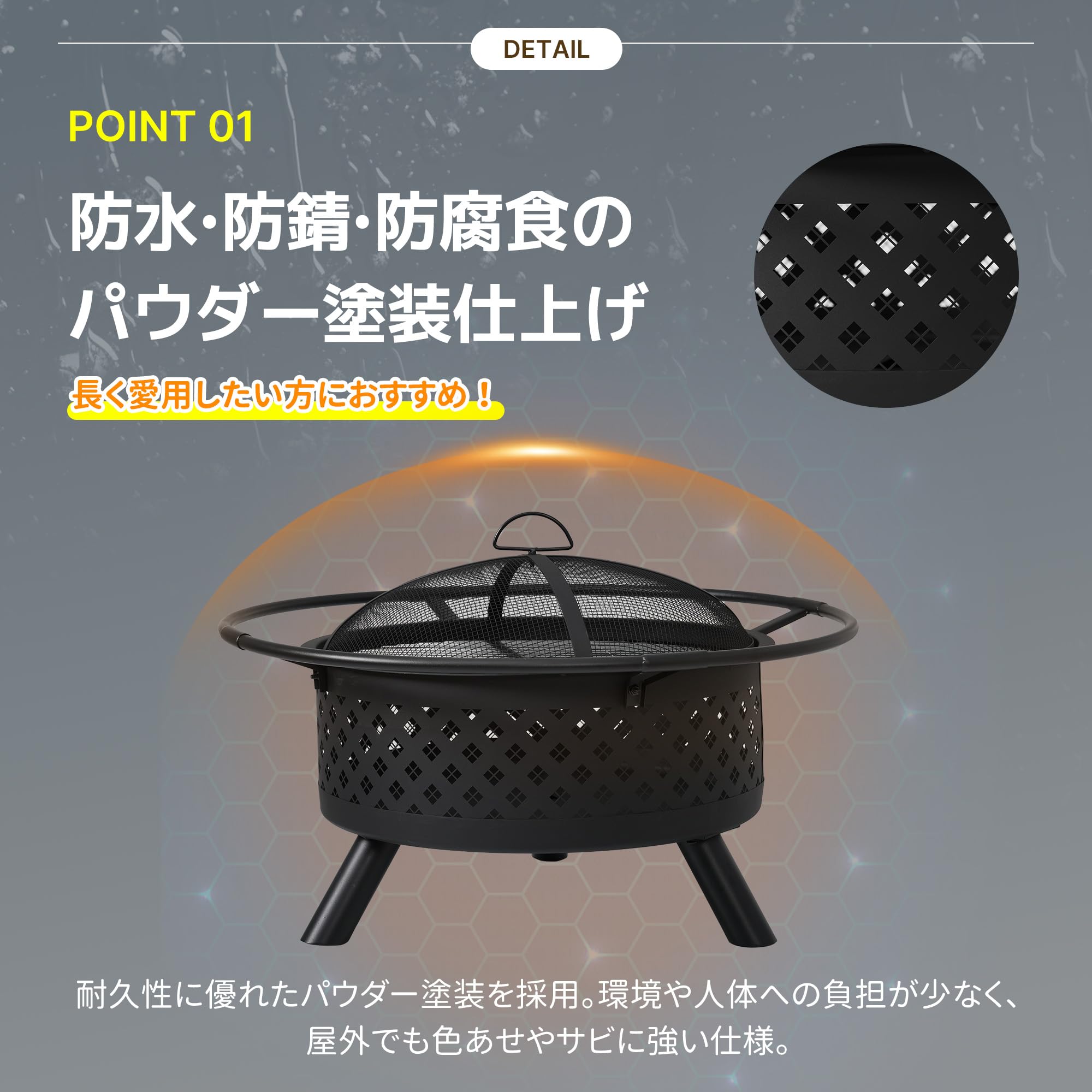 Amazon.co.jp: 大型ファイヤーピット 焚き火台 バーベキューコンロ