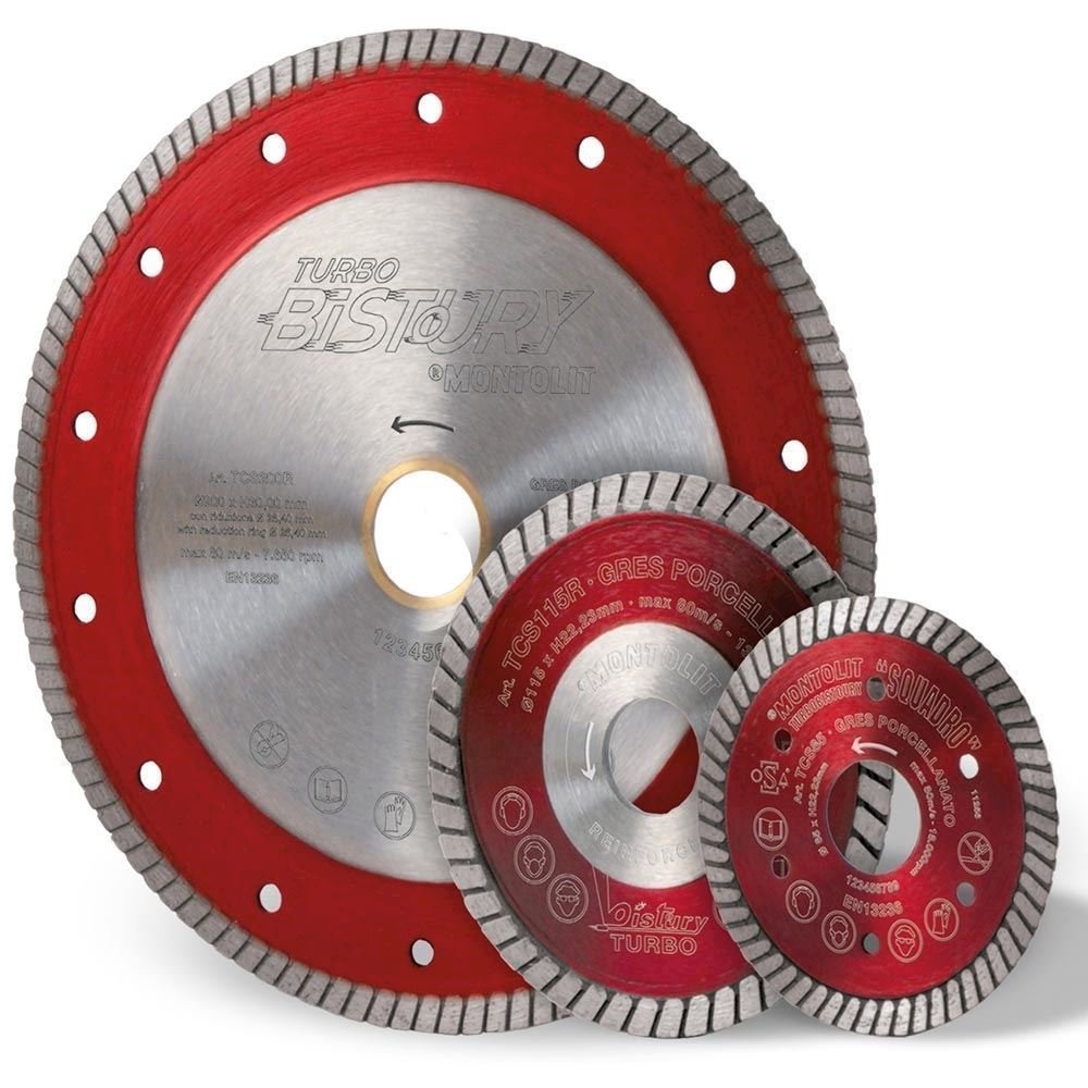 Montolit Red Line Turbo TCS300R 300MM 12" Diamond Porcelain Dry Cutting Blade with Reinforced Center