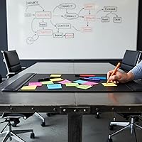 Vista 10 de Dacasso Almohadilla de escritorio con riel lateral de cuero negro de 38" x 24