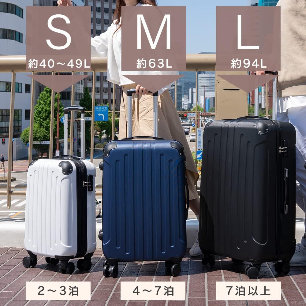 [アイリスプラザ] スーツケース 機内持ち込み Sサイズ +2.5cm拡張機能付き ダブルキャスター TSAロック 40～49L 1～3泊 超軽量 大容量 ファスナー式 旅行 ビジネス 出張 国内旅行 海外旅行 キャリーケース ブラック [並行輸入品]