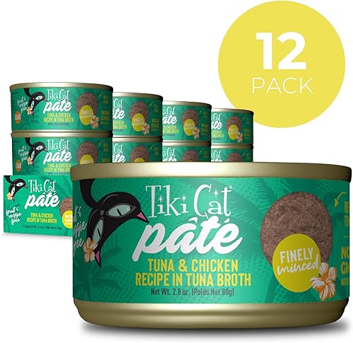 Miniatura 2 de Tiki Cat Luau Pâté, receta de atún y pollo Ahi en salsa de pollo y sabor a salmón, nutrición equilibrada sin granos, comida enlatada húmeda para