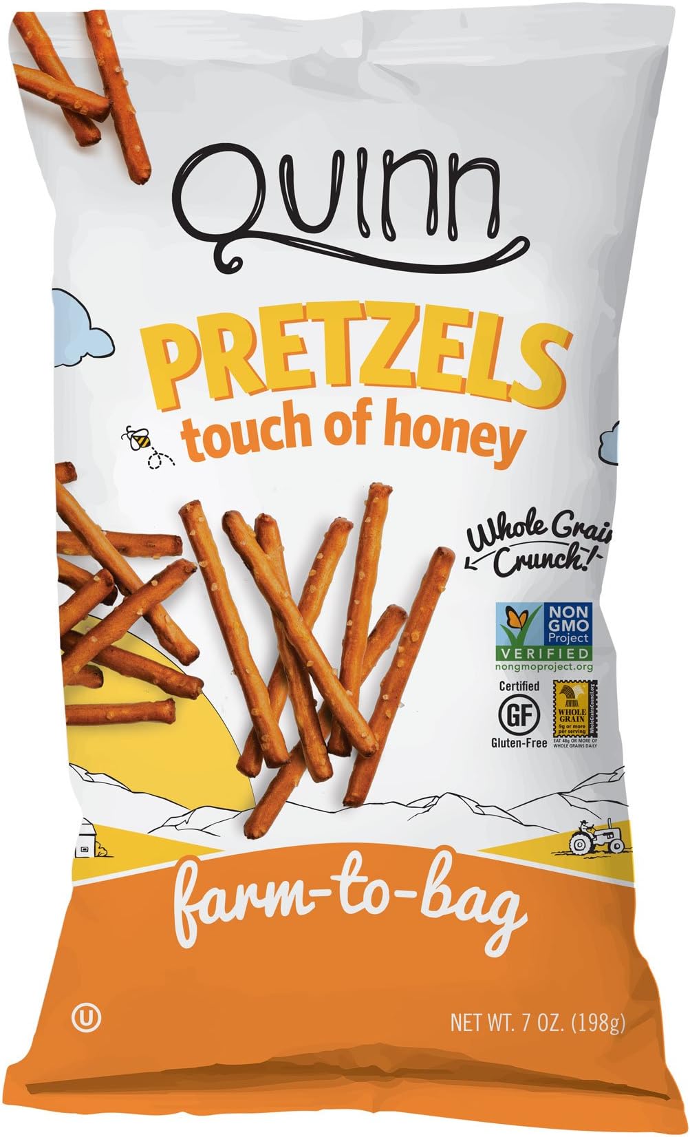Quinn Touch of Honey Pretzel Sticks, Gluten Free Pretzels, Corn Free, Soy Free, Non-GMO, 7 Oz, Pack Of 3