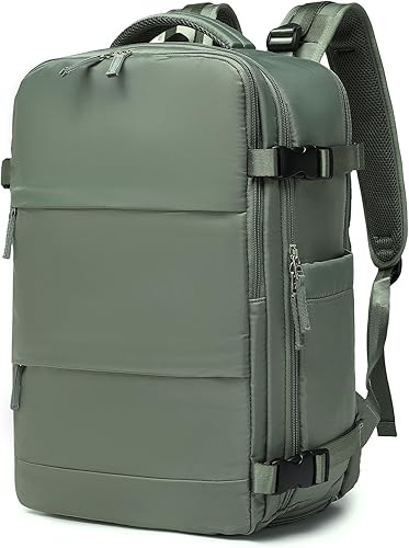 Somago Mochila de viaje con 3 compartimentos grandes, aprobada por aerolíneas, mochila de mano casual, para portátiles de hasta 16 pulgadas, Azul,