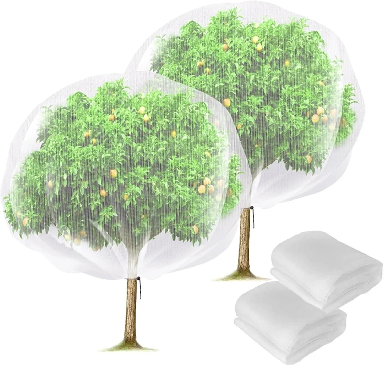 Tree Netting Tree Netting Cover Garden Insect Transparent Bird Plant Barrier Mesh Screen(White-1x1.5m-2PCS)