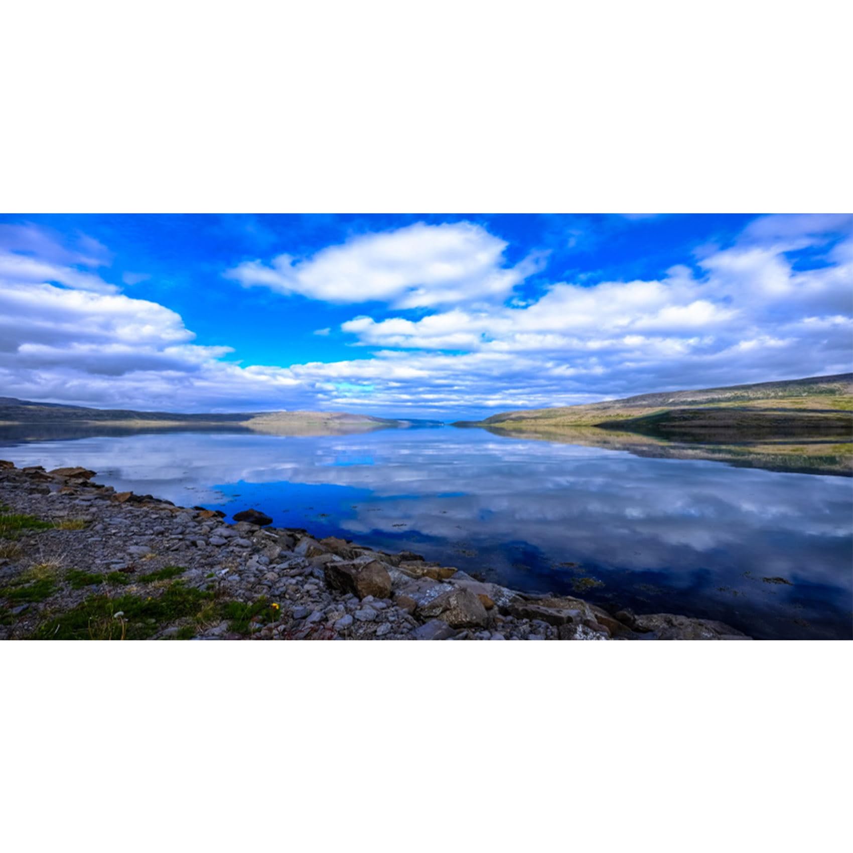 MIRRORANG 91x50cm Scenery Terrarium Background Blue Lake Sky Clouds Rock Reptile Habitat Background Tropical Fish Tank Aquarium Background — image 1