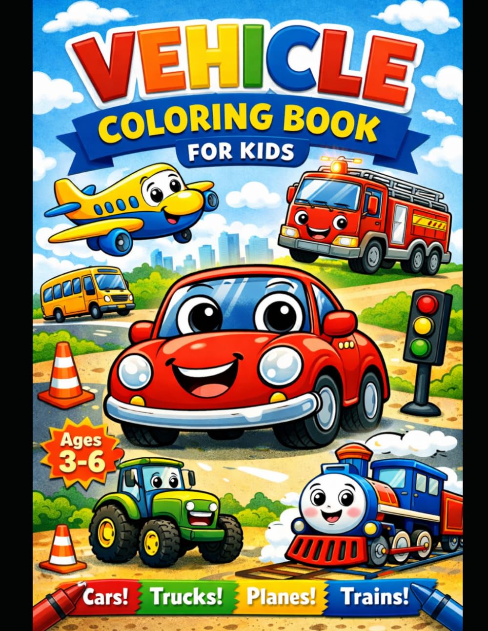 My first colouring book: Vehicles