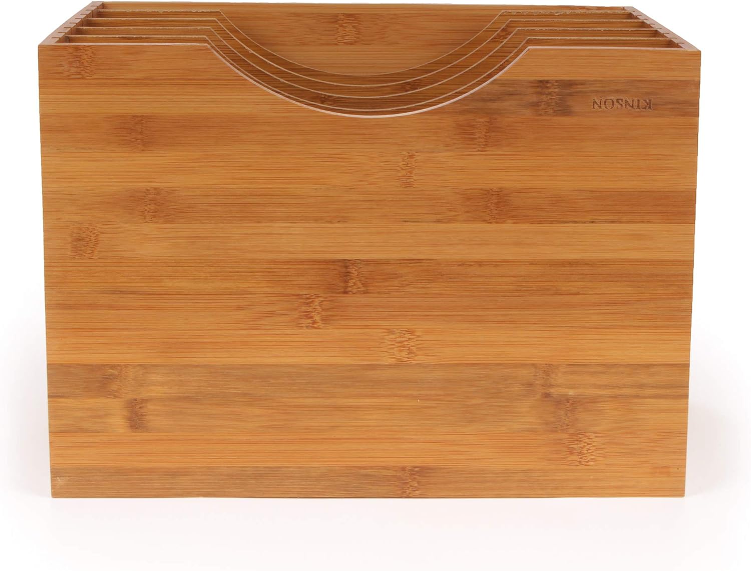 Kinson Bamboo Desk Organizer Paper Files and Mail Sorter with Adjustable Dividers - Single Unit