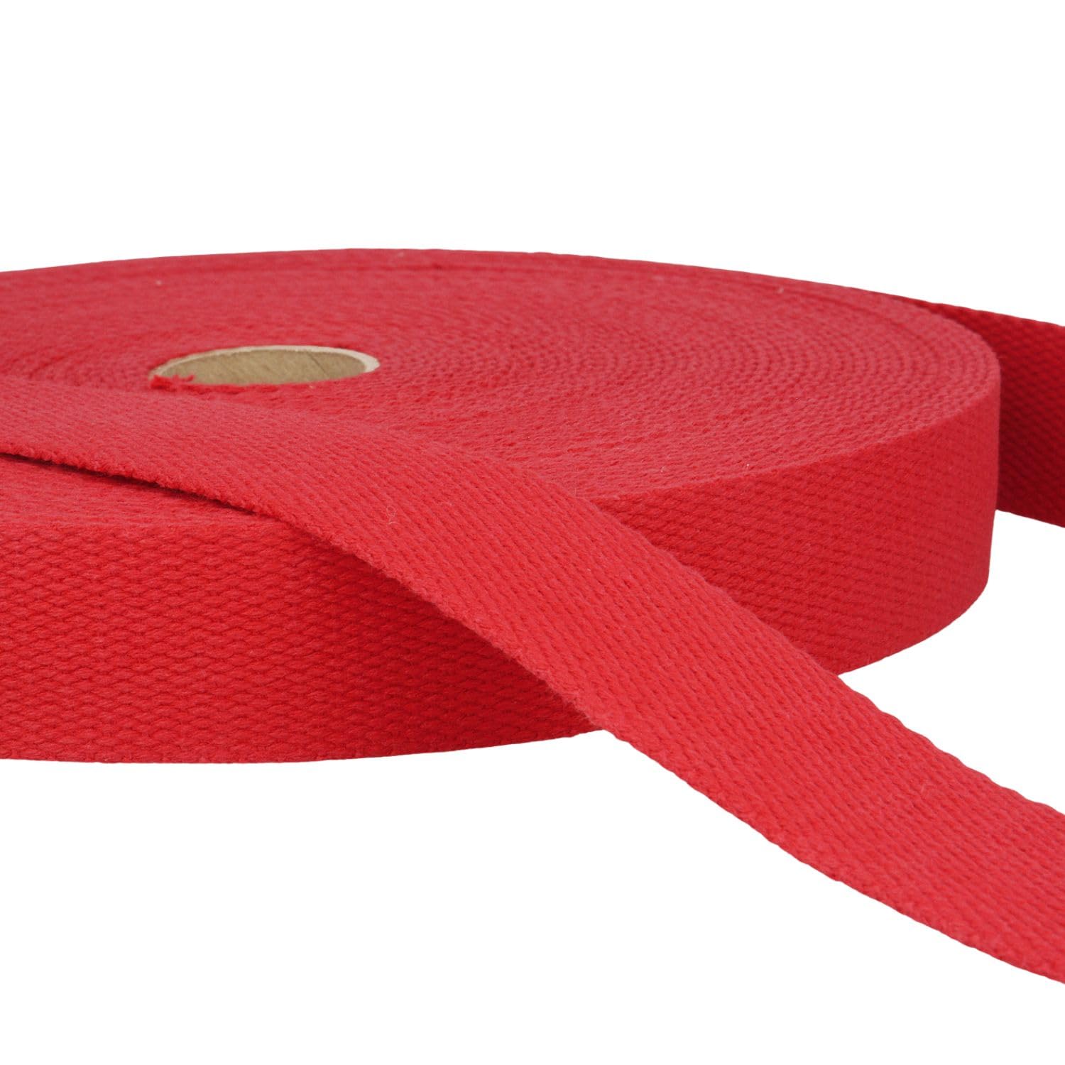 2 Metres Red Heavy Duty Cotton Webbing, 25mm Wide Strong Thick Firm Strap, Machine Washable 30°C, Perfect for Bag Handles, Tote Straps, Belts, Pet Leads, Repairs & Crafts by Giddy Square