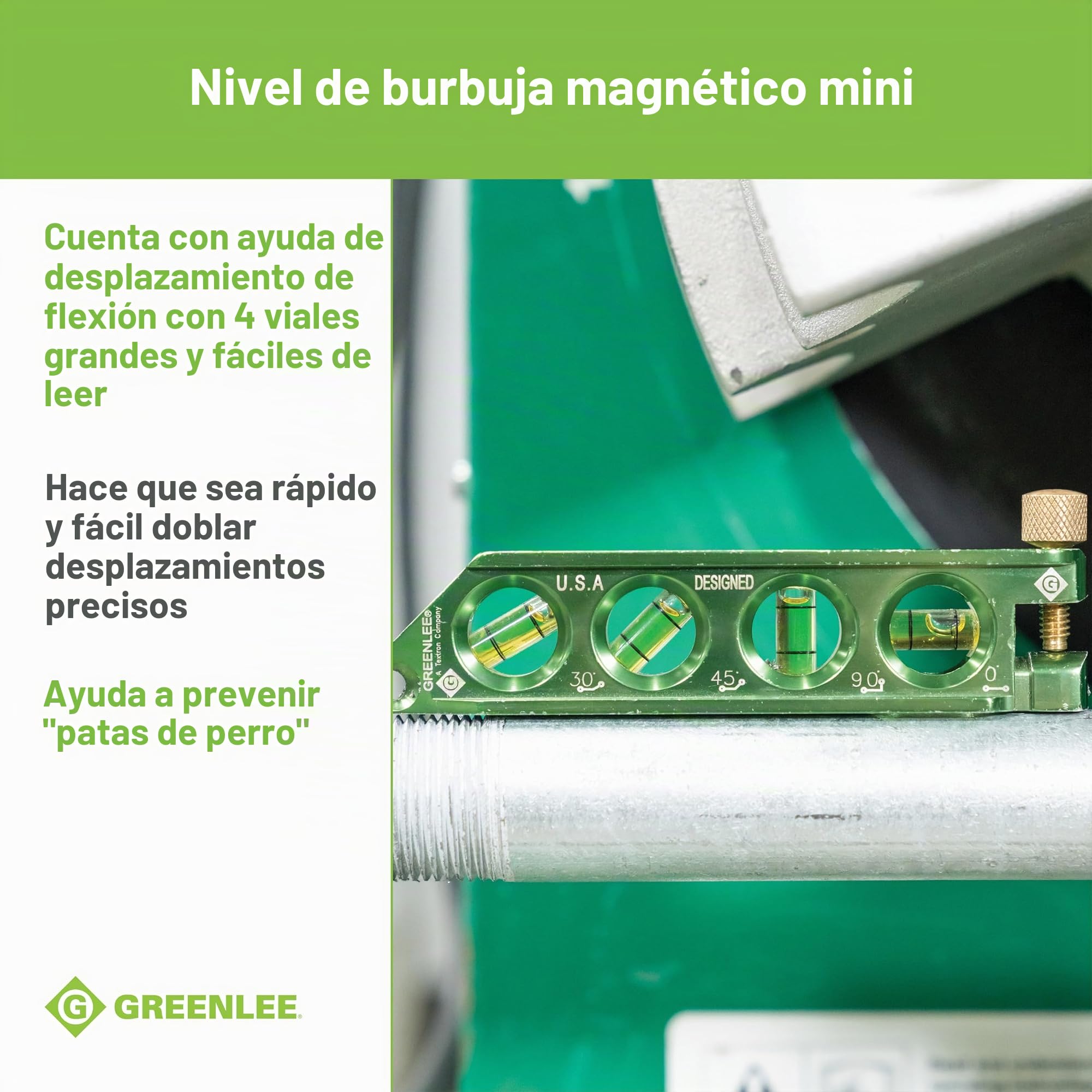 Greenlee Mini nivel de burbuja magnética L77