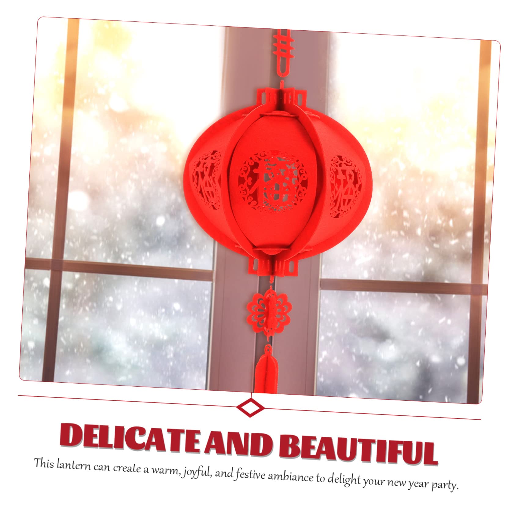 Zerodeko 4 Set Di Ornamenti Tradizionali in Feltro Decorati Per Capodanno 2 Pezzi * 4