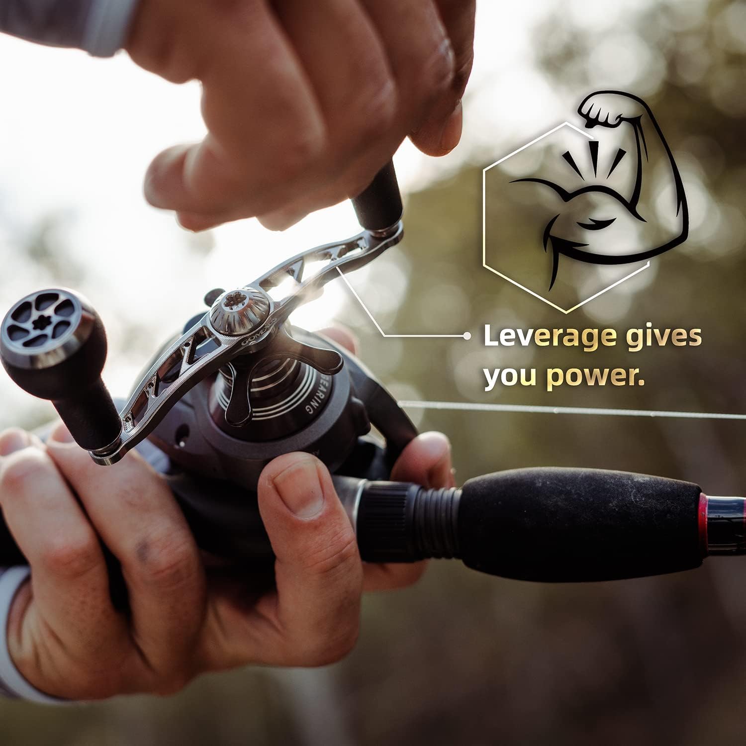 GOMEXUS Pesca Potencia Mango Compatible para Shimano SLX Tranx, Daiwa Tatula, Zillion, Abu Garcia Revo 13, recambios para carretes de Pesca baitcasting | Bass Fishing