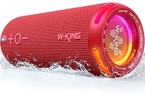 W-KING Bluetooth Portable Outdoor Speaker, Waterproof, 360° Sound with Lights, Wireless, Noise Proof