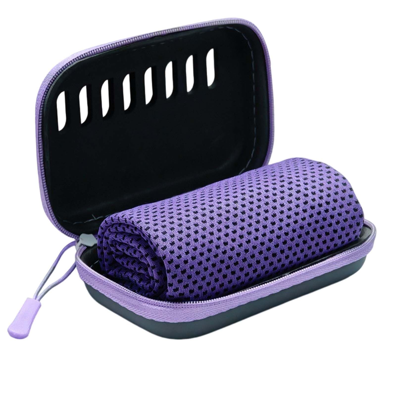 EVA Boxed Cooling Towel, 30x80cm Soft Breathable Quick-Dry Sports Ice-Towel, Compact & Portable Travel Summer Cooling Towel for Sports Gym, Hiking And Yoga for summer sports，Purple