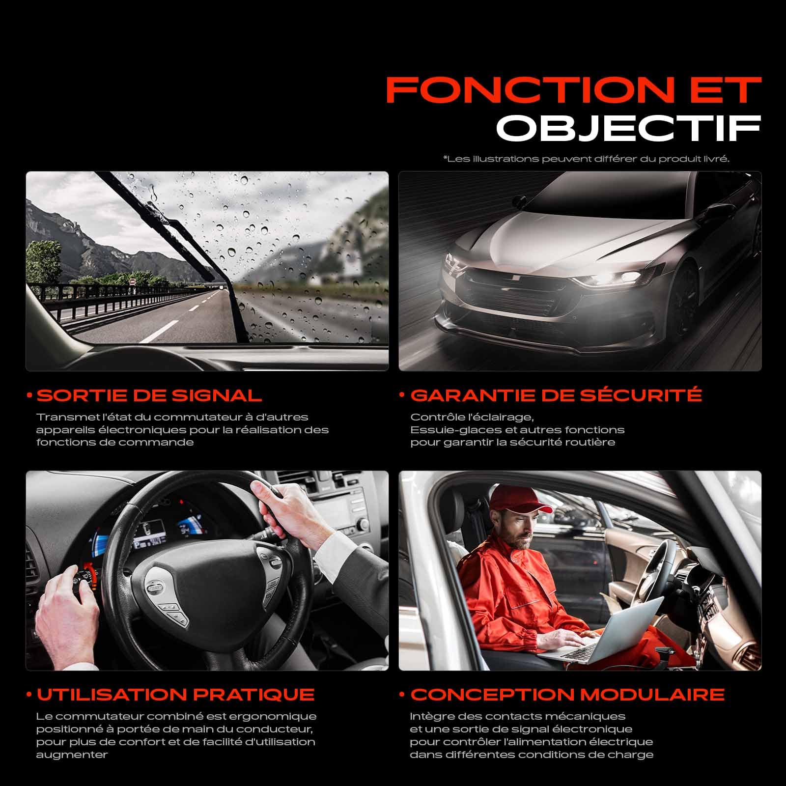 Frankberg Interrupteur de Colonne de Direction Compatible avec KA RB Fiesta IV JA JB Puma EC 121 III JASM JBSM Fiesta Camionnette JV Remplacer# XS6T11K665CA