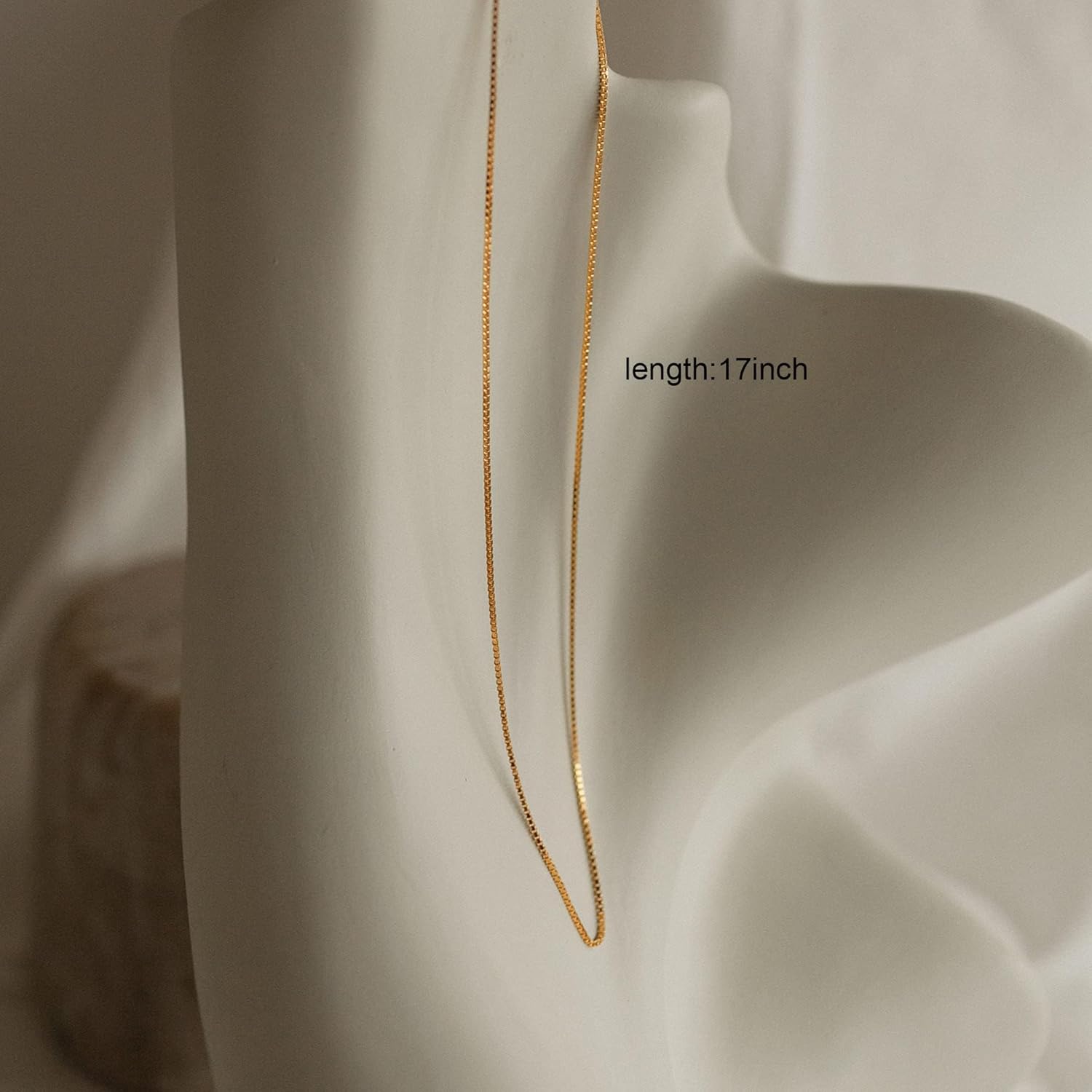 NECOCY Gold Chain Necklace for Women, 14k Gold Plated Thin Beaded Wave Box Chain Necklace Dainty Simple Layered Choker Minimalist Link Chain Trendy Jewelry for Women