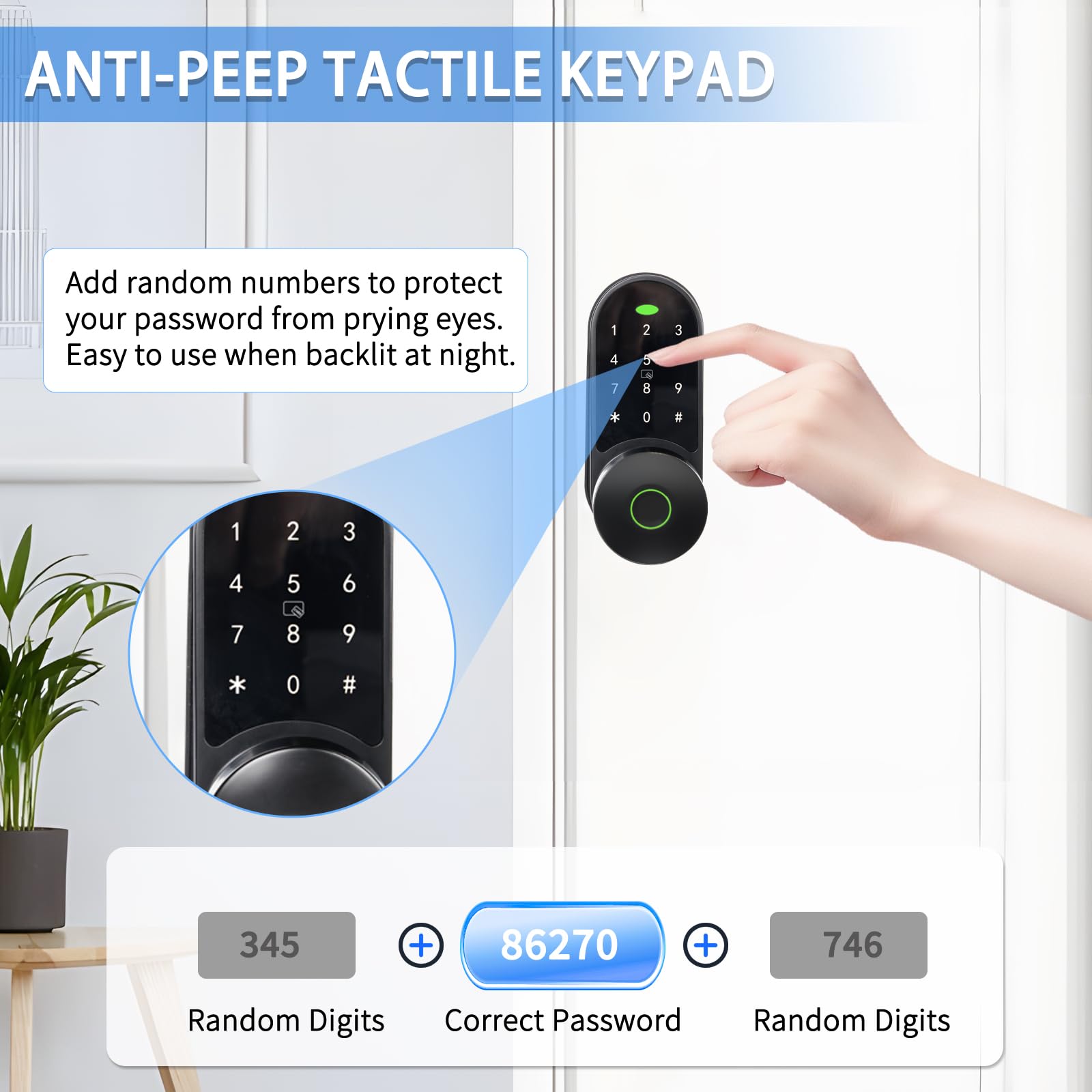 Pomo de puerta de entrada sin llave, cerradura de puerta con teclado electrónico, cerradura de puerta con teclado