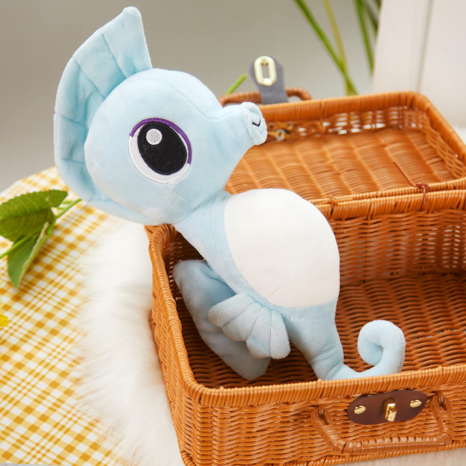 Animales de peluche con luz LED, suave, vida oceánica, juguete de peluche con luz nocturna, amigo de cama, día del niño, regalos de cumpleaños para niños pequeños, 8 pulgadas (azul) 3