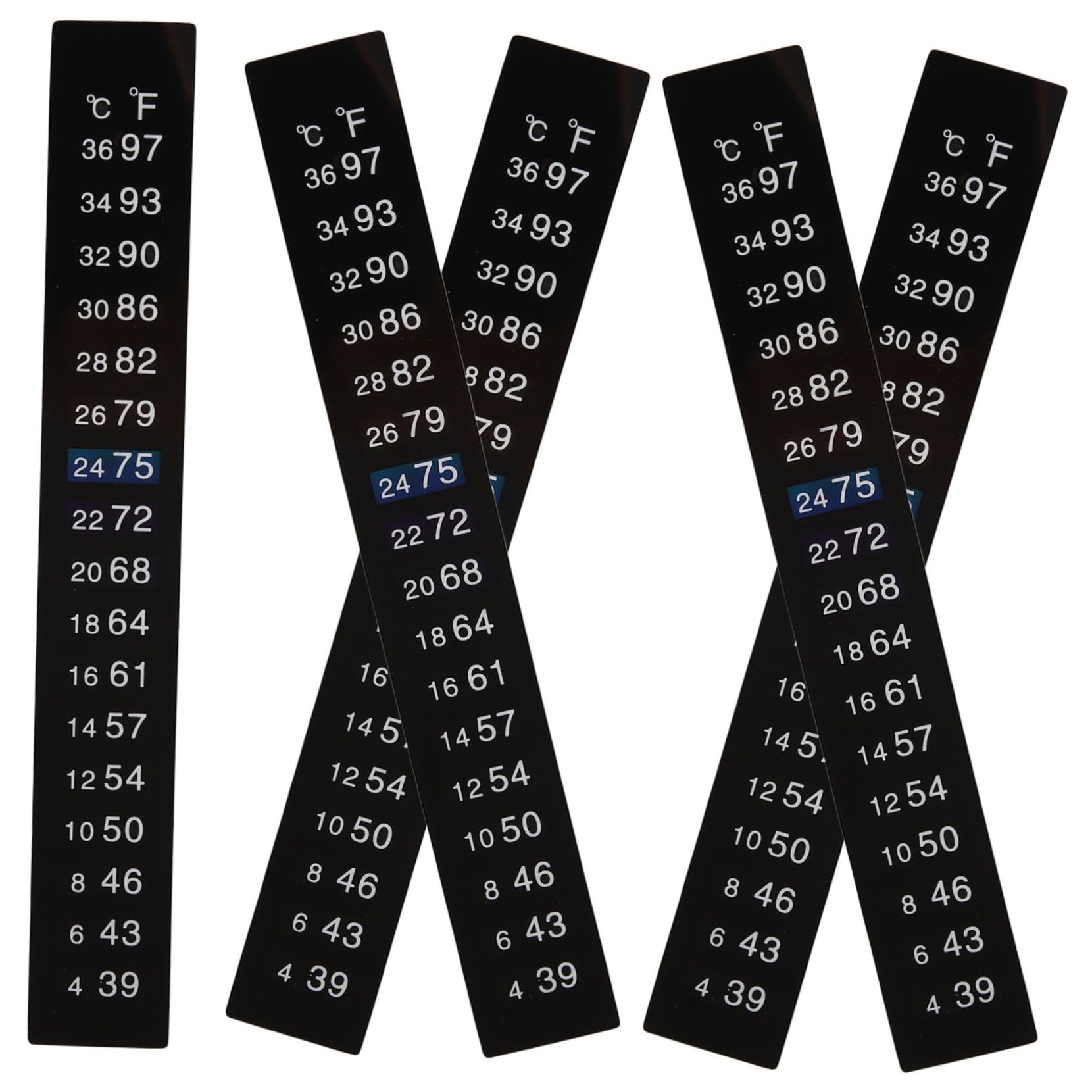 OFFSCH 5pcs Stick on Thermometer Sticker Brewing Thermometer for Brewing Sticker Strips Tank Temperature Monitor