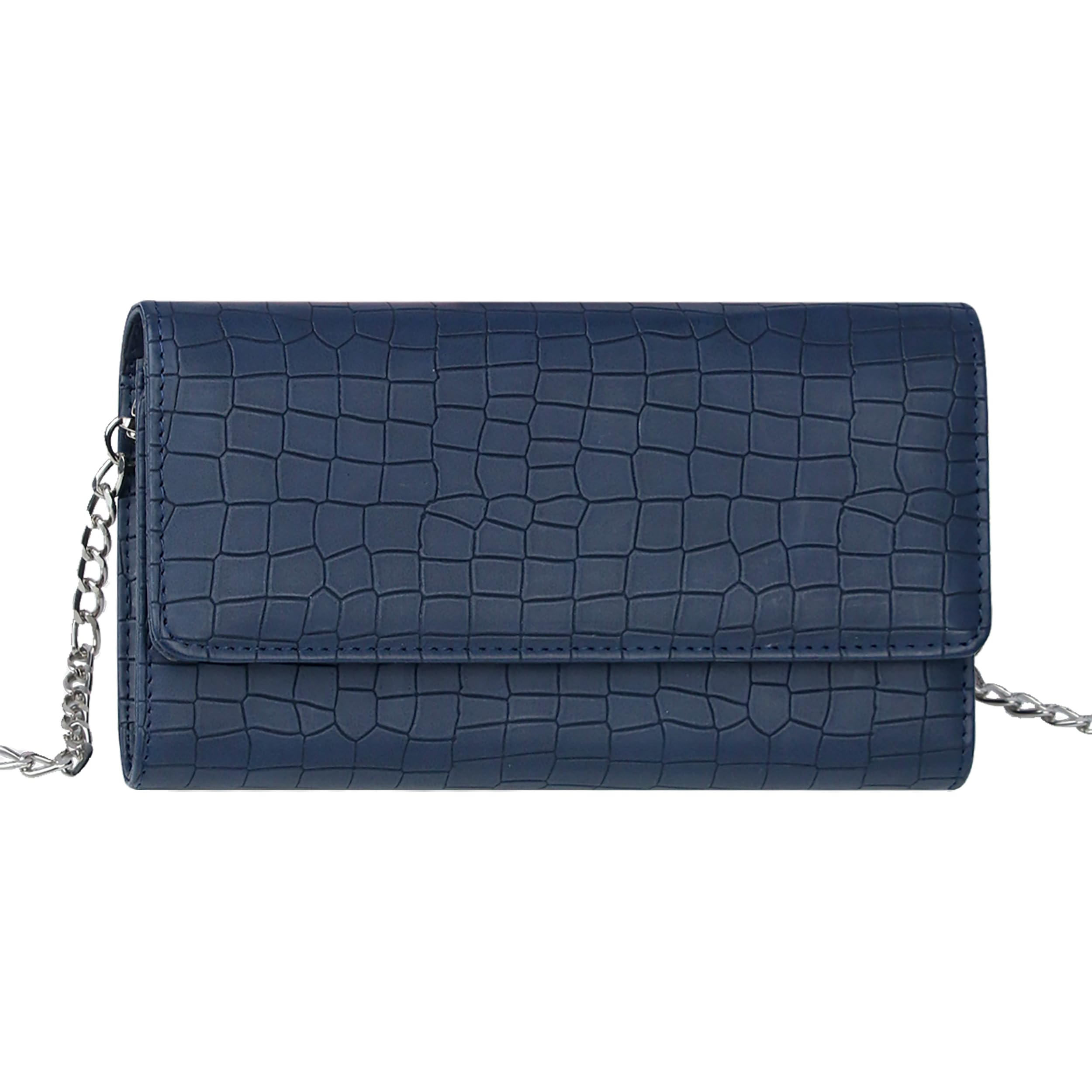 The Wallet Store Croco Design Sling Bag - Blue
