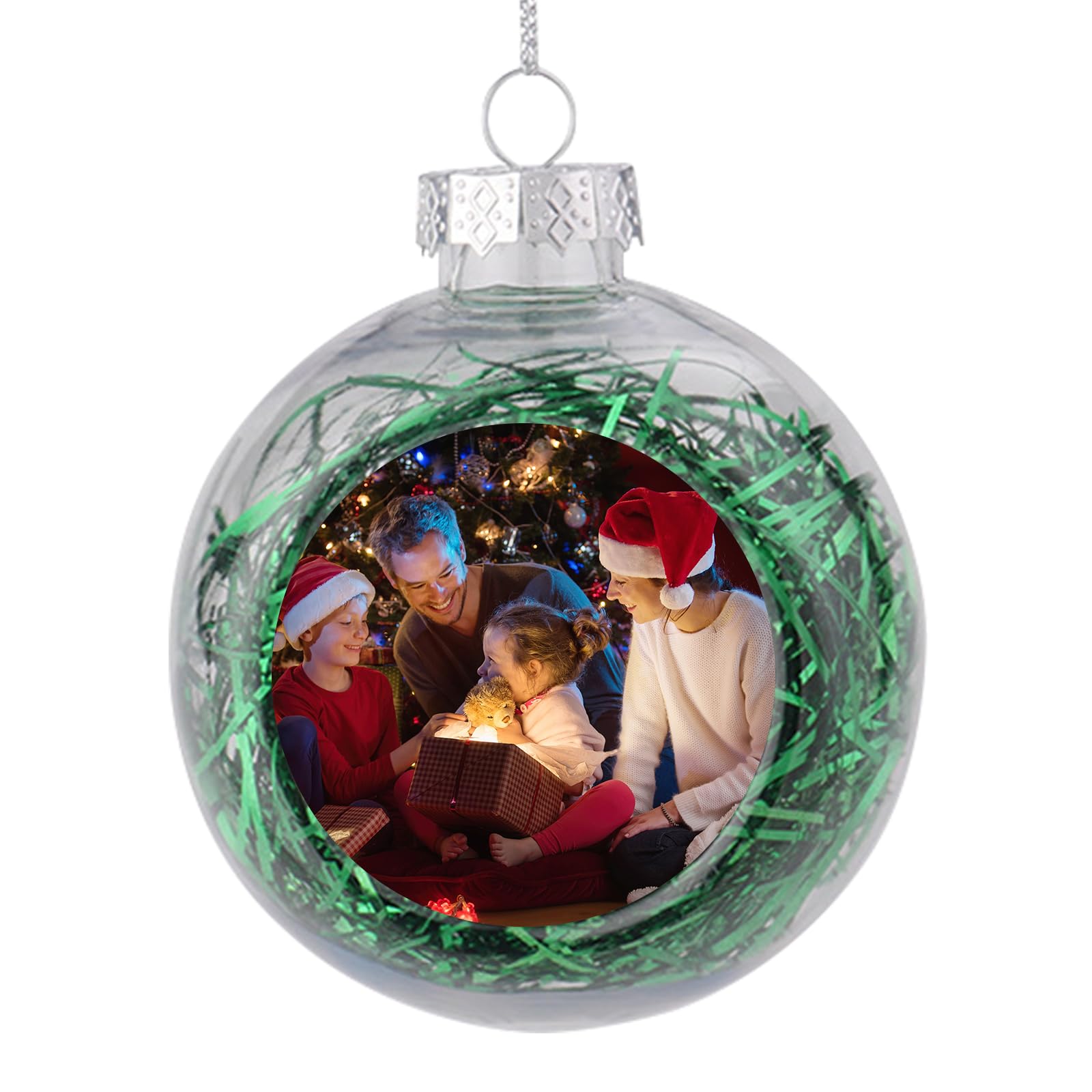 Colgante de Bola de Navidad con Foto Personalizada, Colgante de árbol de Navidad con Bola Colgante de Foto Personalizada, decoración navideña de Fiesta Familiar