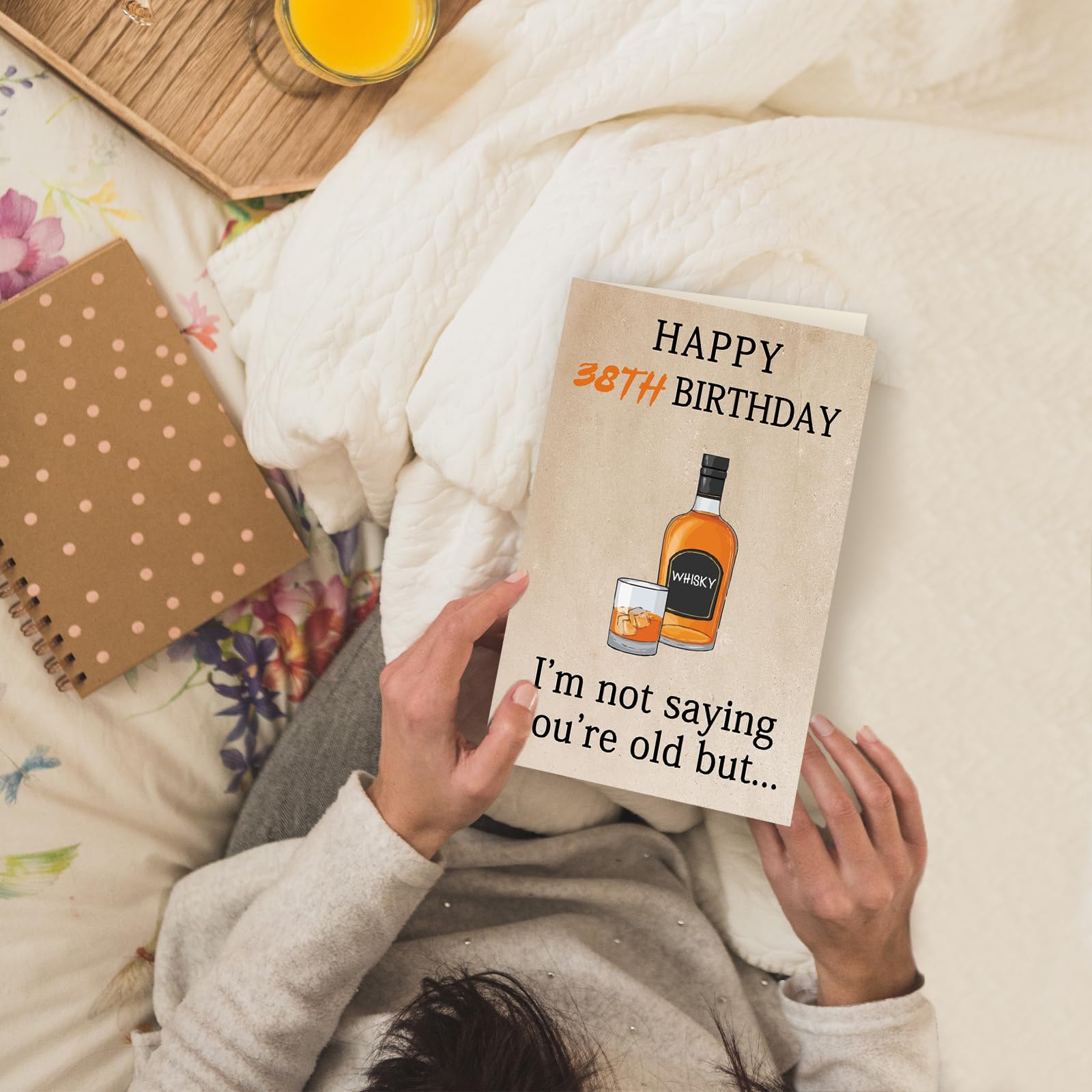Tarjeta de 38 cumpleaños, regalos de feliz cumpleaños 38 para él y ella, divertidas decoraciones de cumpleaños 38 para hombres y mujeres, tarjeta de regalo de cumpleaños de 38 años para