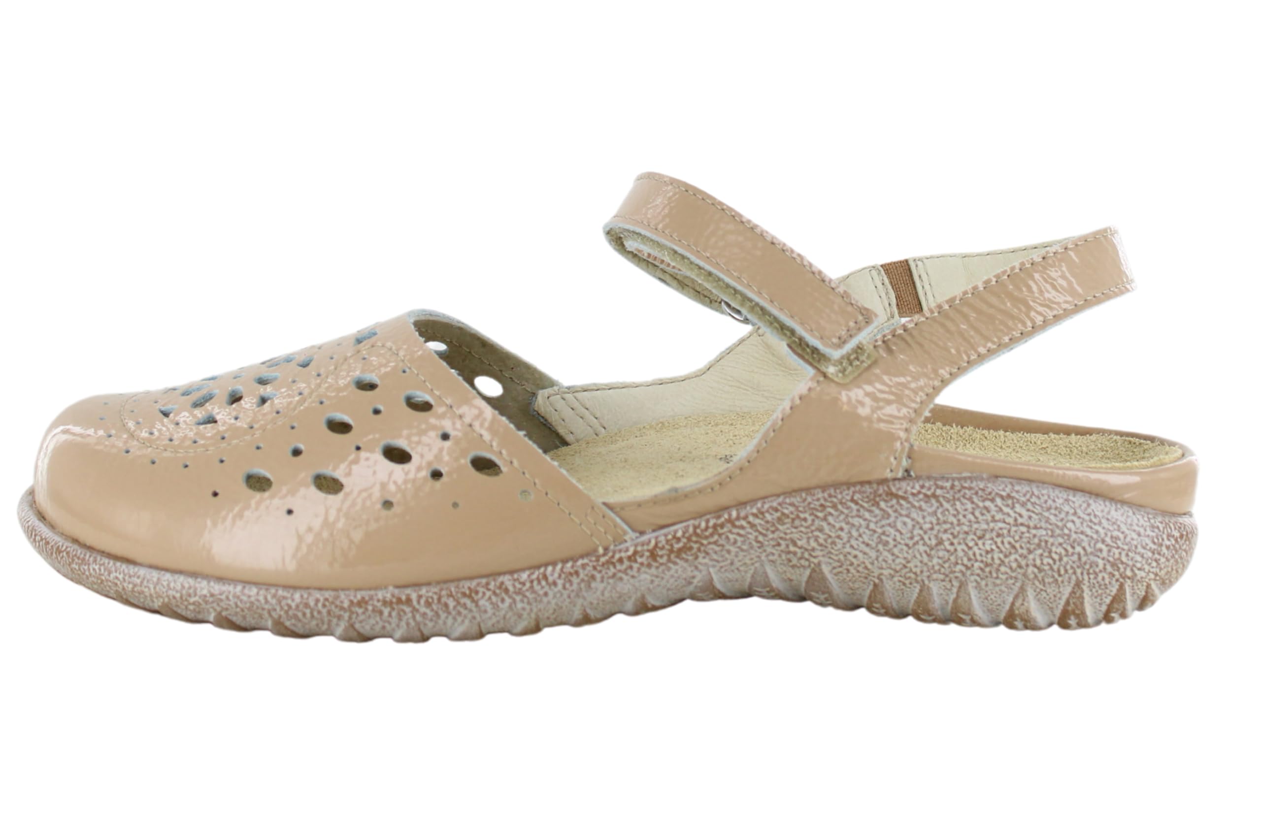 NAOT Footwear Womens Arataki Sandal Camel Crinkle Patent Leather -6-6.5 M US