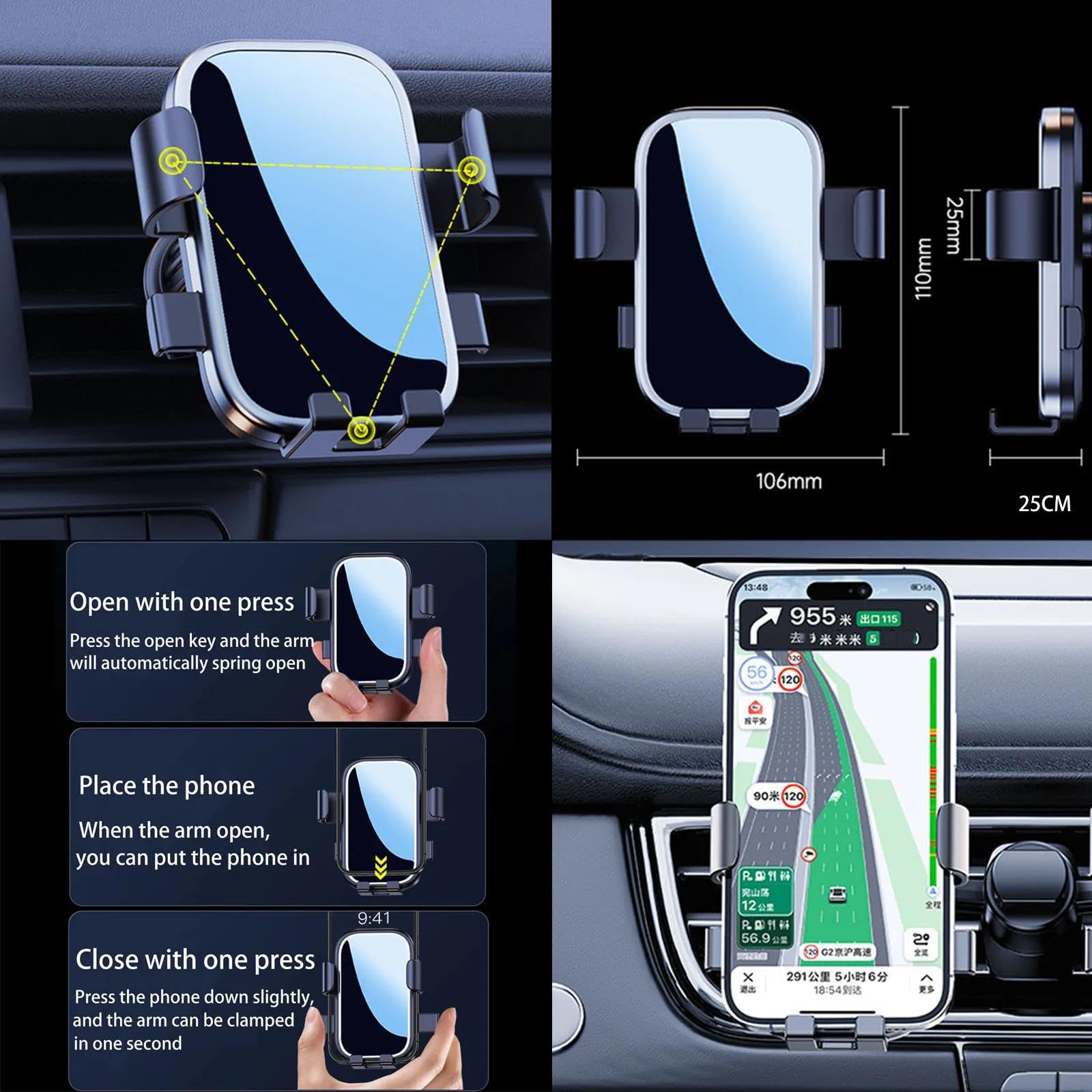Uchwyt Samochodowy na Telefon dla BMW serii 4 i3 2023-2025, uchwyt samochodowy na telefon komórkowy, stojak na nawigację GPS (ładowanie)