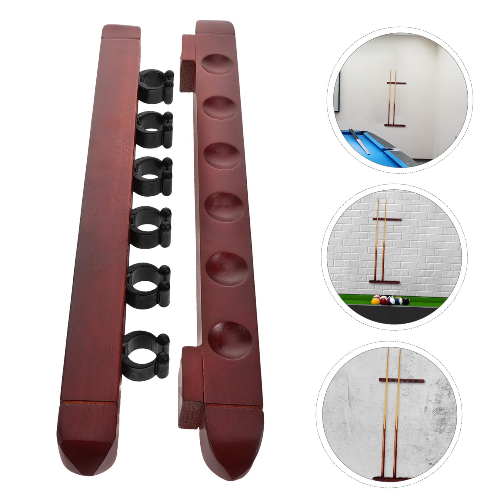 UPKOCH Lot De 2 Supports De Queue De Billard en Bois Support De Bâton De Billard Présentoir De Bâton en Bois