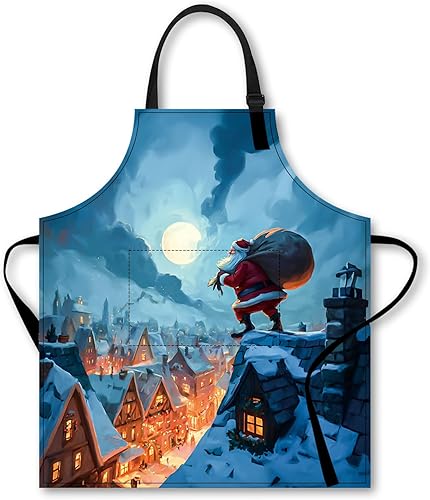 Nuxovilar Bonito delantal de cocina, 26.77 x 30.7 pulgadas, ideal para cocinar diariamente, hornear, preparación de jardín