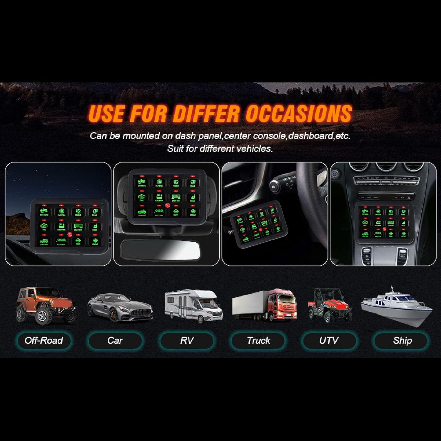 12ギャング 自動調光可能 RGB回路制御リレーシステム LEDファン DC12