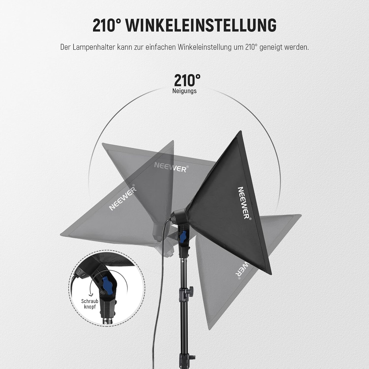NEEWER 40x40cm Softbox Beleuchtung Set mit 35W LED Glühbirne E27 Sockel (EU Stecker) 5700K CRI93+, 180cm Licht Stativ für Fotografie Leuchte Videolicht Aufnahme TikTok, SF40