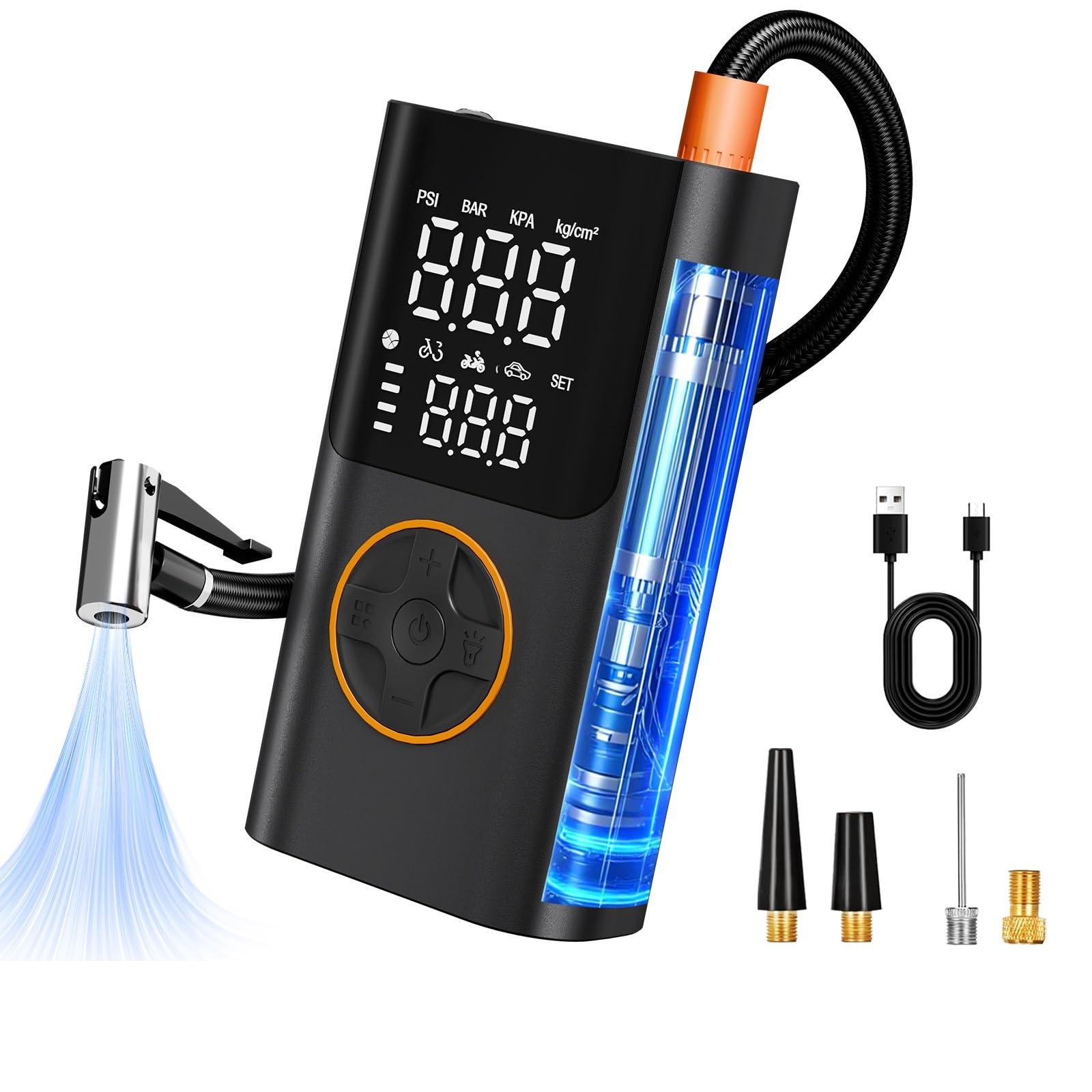 Przenośne kompresory powietrza Bezprzewodowa sprężarka powietrza 150PSI pompa powietrza przenośna pompka do opon z wyjściem USB do motocykla samochodowego pompka do opon