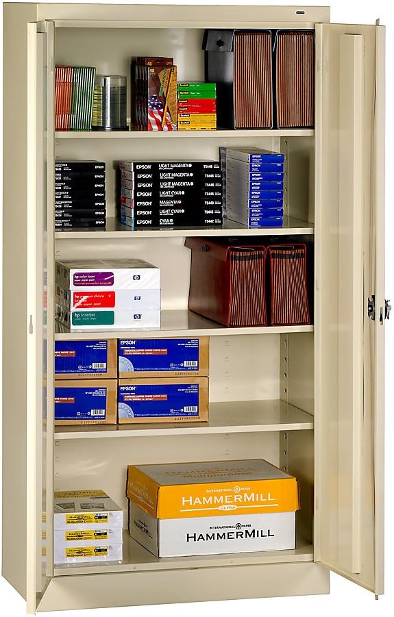 Tennsco Storage Cabinet With Recessed Handle - 36"Wx24"Dx72"H - All Welded - Medium Gray - Medium Gray