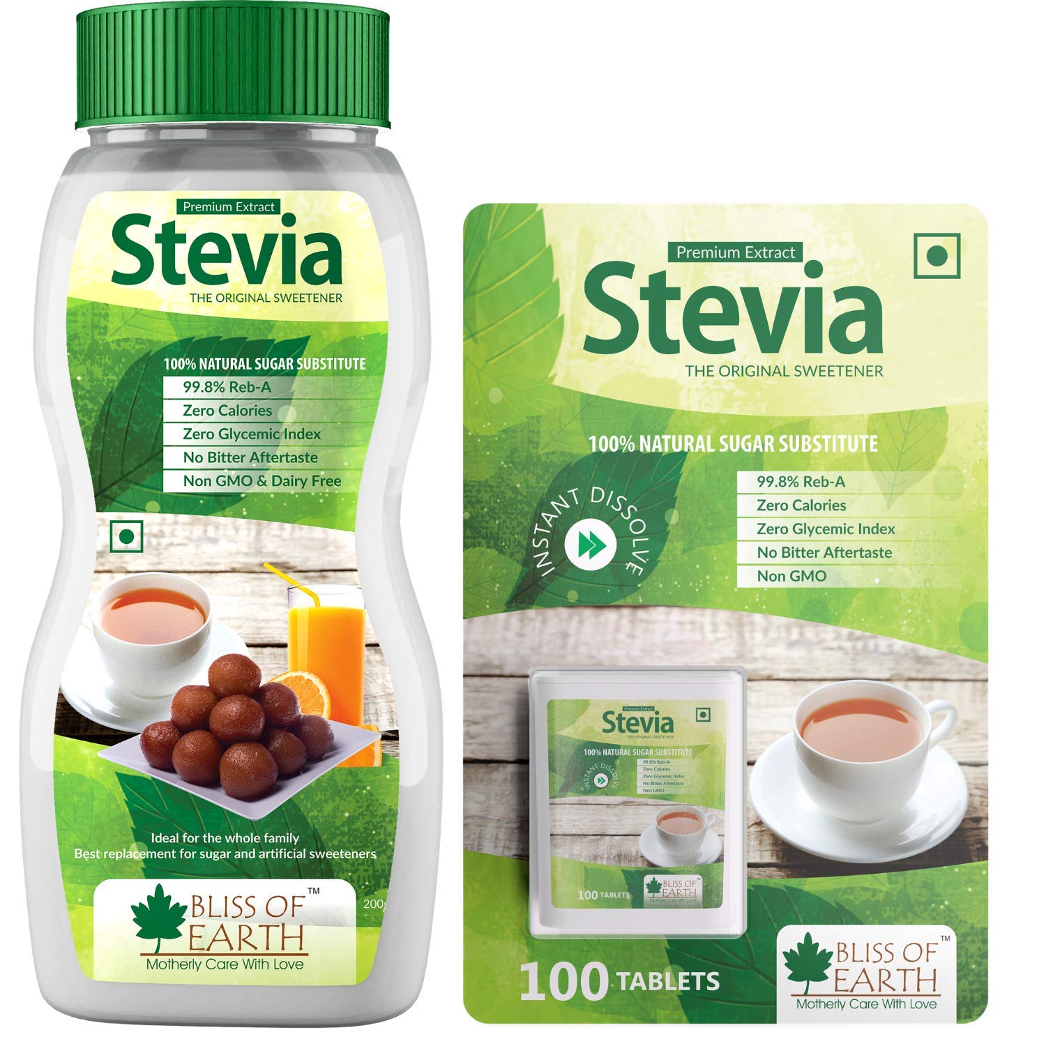 Sponsored Ad – Bliss of Earth Combo of 99.8% REB-A Purity Stevia Powder & Tablets, Natural & Sugar free, Zero Calorie Keto Sweetener, 200GM Powder & 100 Tablets