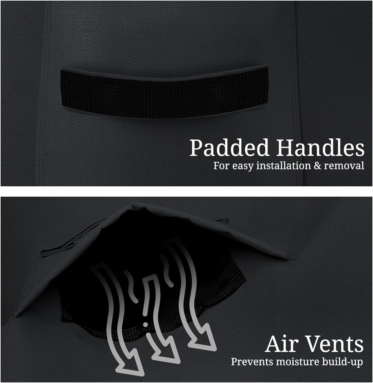 Covers & all Outdoor Square Fire Pit Cover, High Density Waterproof, UV & Weather Resistant for Patio Lawn Garden Backyard Outside, with Air Vents & Drawstrings (28"L X 28"W X 25"H, Black)