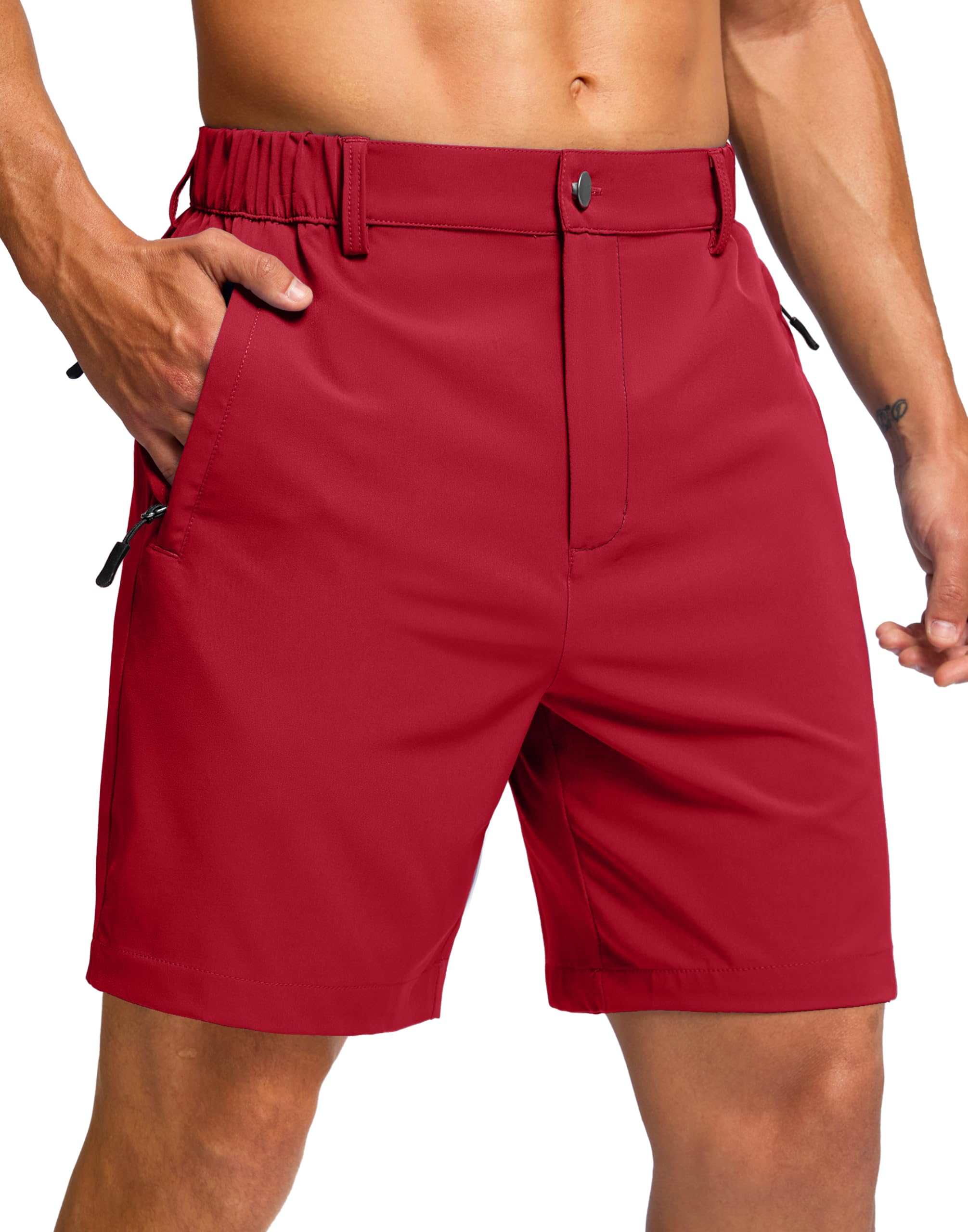 G Gradual Men's Shorts 7"/ 5"/ 9" Lightewight Casual Shorts for Men Hiking Golf Shorts with 3 Zipper Pockets